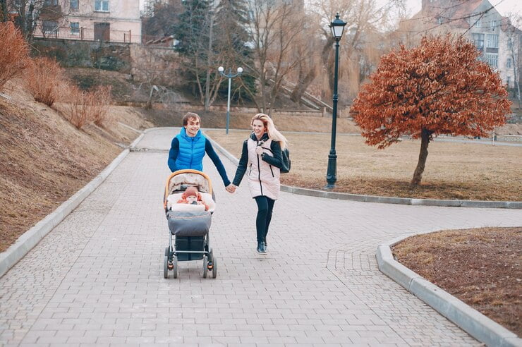 Walking with baby