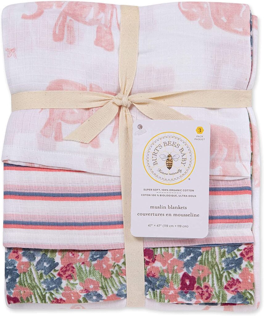 A pack of three baby swaddles that are long lasting and comfortable