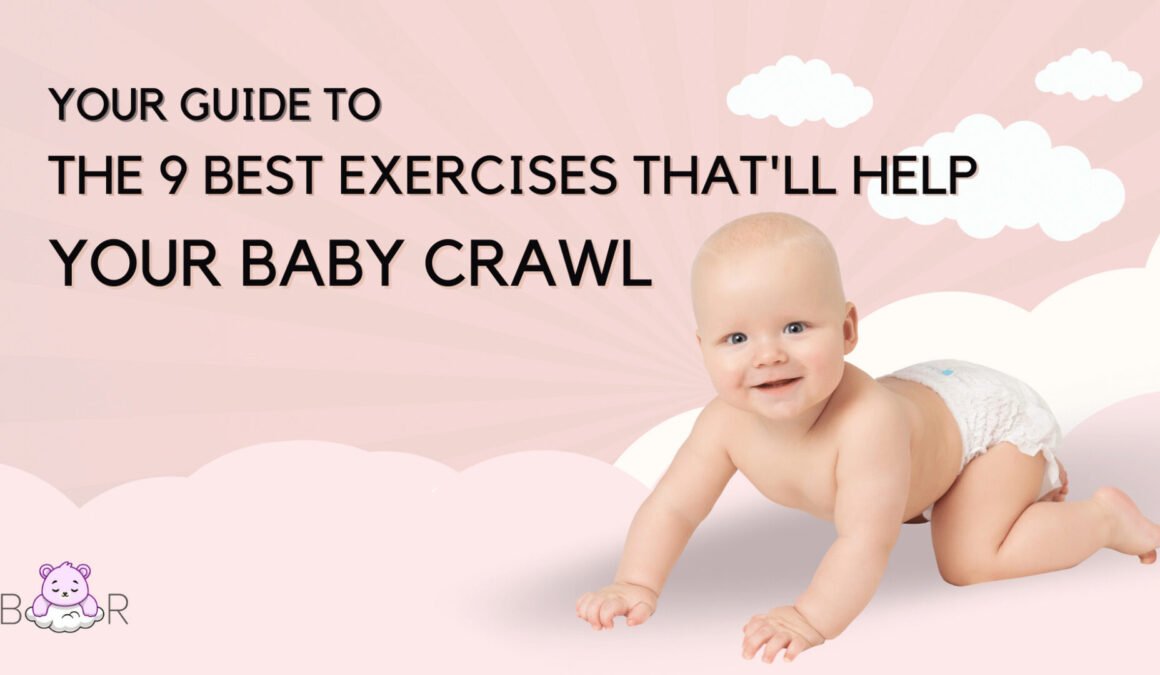 a baby feeling good while crawling on his own.